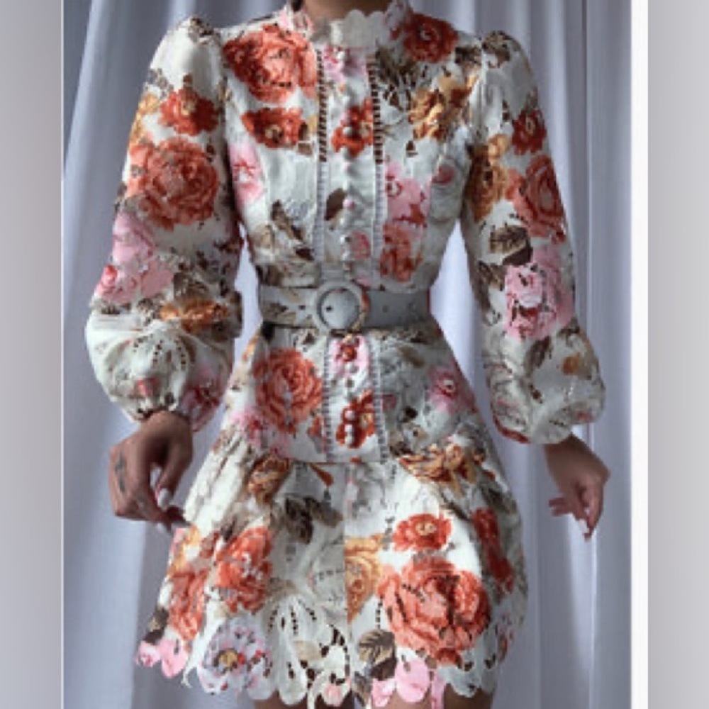 Zimmerman floral belted inspired dress size Small